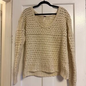 Free People Cream Knit Women's Sweater